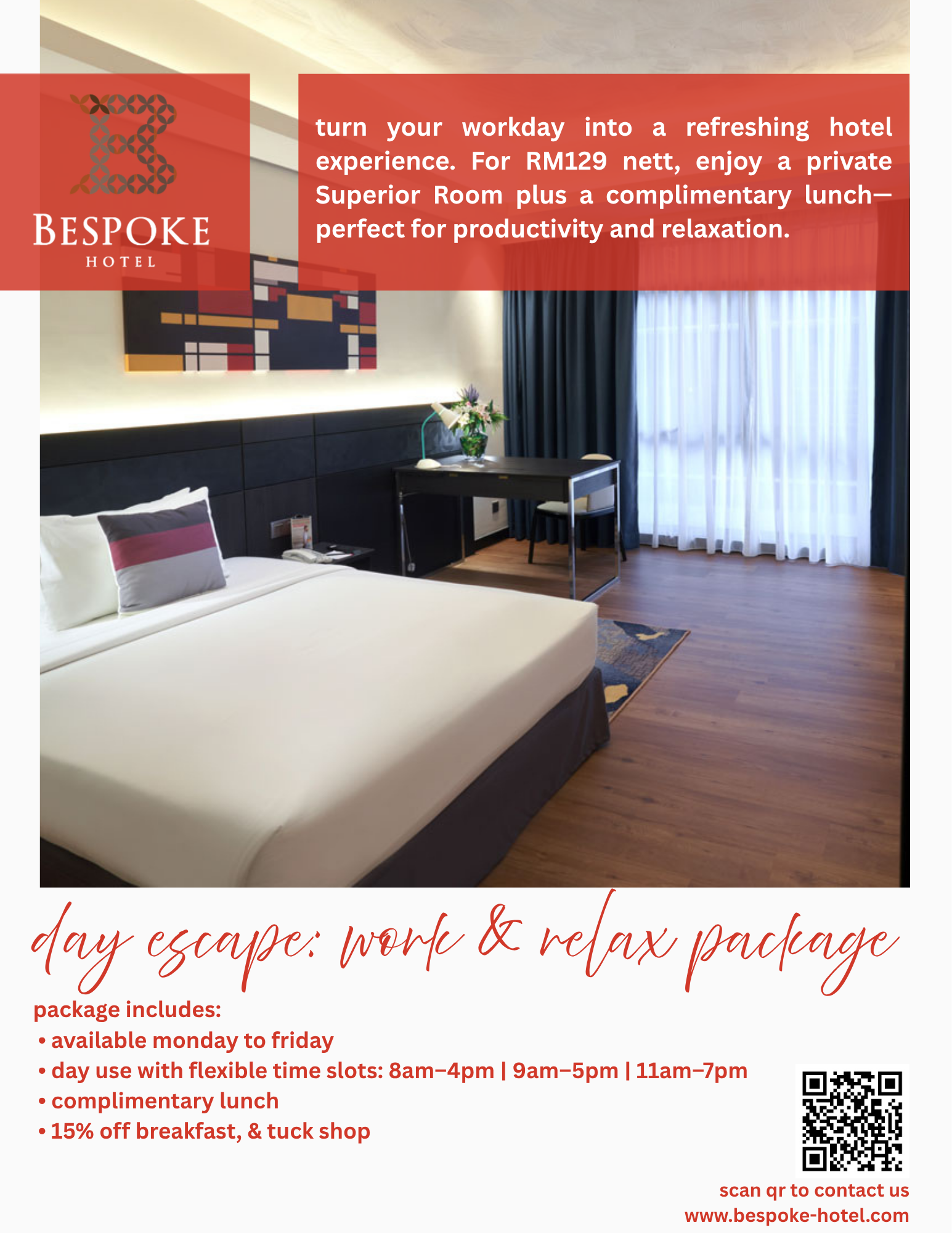 Day Escape: Work & Relax Package